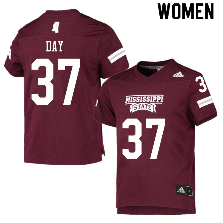 Women #37 Tucker Day Mississippi State Bulldogs College Football Jerseys Sale-Maroon - Click Image to Close
